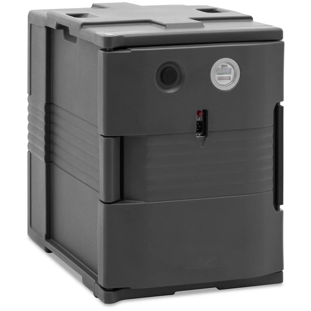 Contenitore termico isolato da 90 litri per contenitori GN 1/1 caricamento frontale indicatore di temperatura schiuma PE grigio 14_0008742