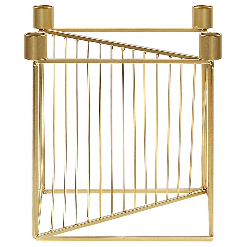 Portacandele in metallo dorato 23 cm Cubico Accessorio per la casa Decorazione glamour