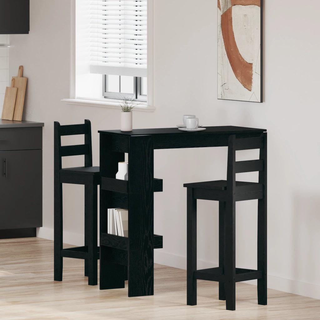 Tavolo da Bar - Rovere Nero - 102x55x103.5 cm - Realizzato in Legno Ingegnerizzato
