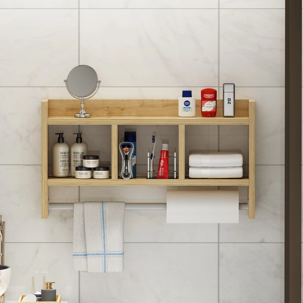 Cortale, Mensola 4 Ripiani, 64x15x35h cm Marrone Rovere