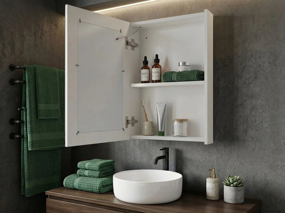 Moderno Armadietto a Muro da Bagno Nero a Specchio 88 x 40 x 35 cm