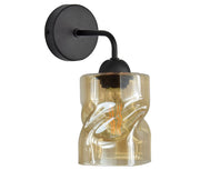 Applique Candellux Felis nero ambra vetro E27 60W 27cm