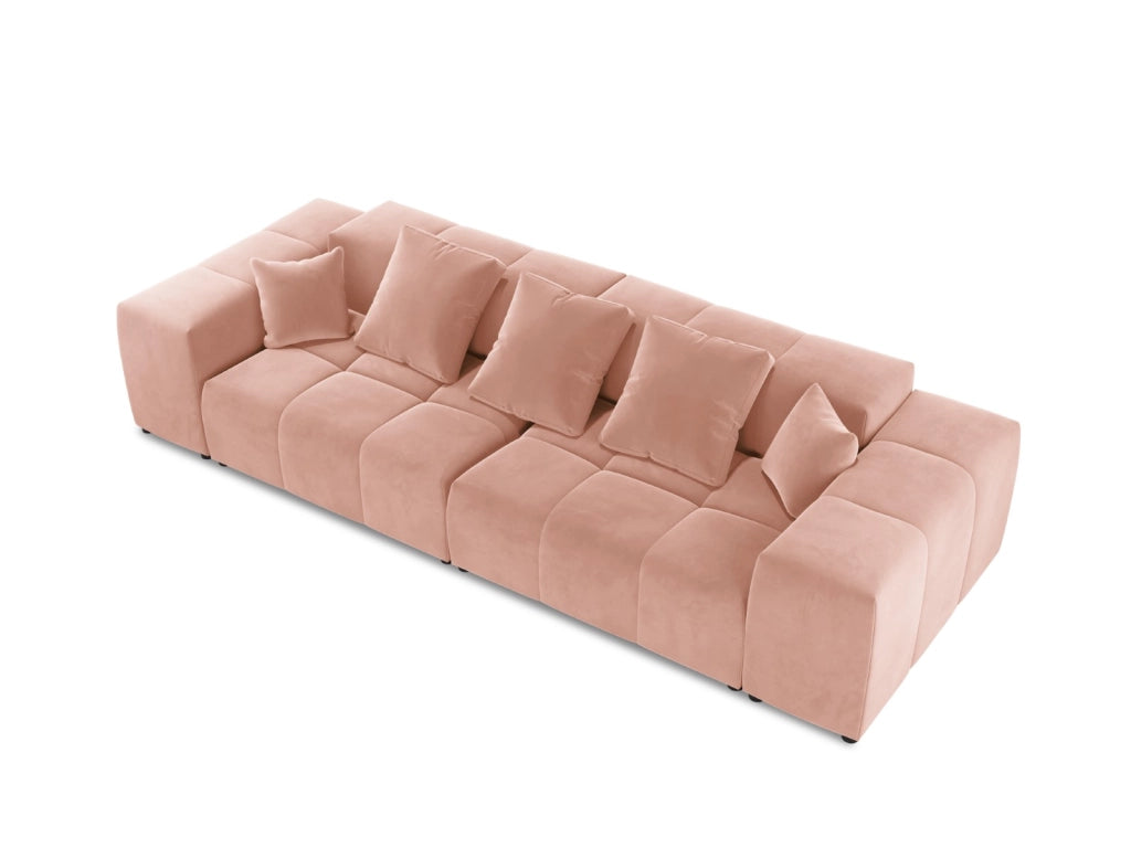 Cosmopolitan Design - Divano modulare "Rome" 3 posti in velluto rosa 
