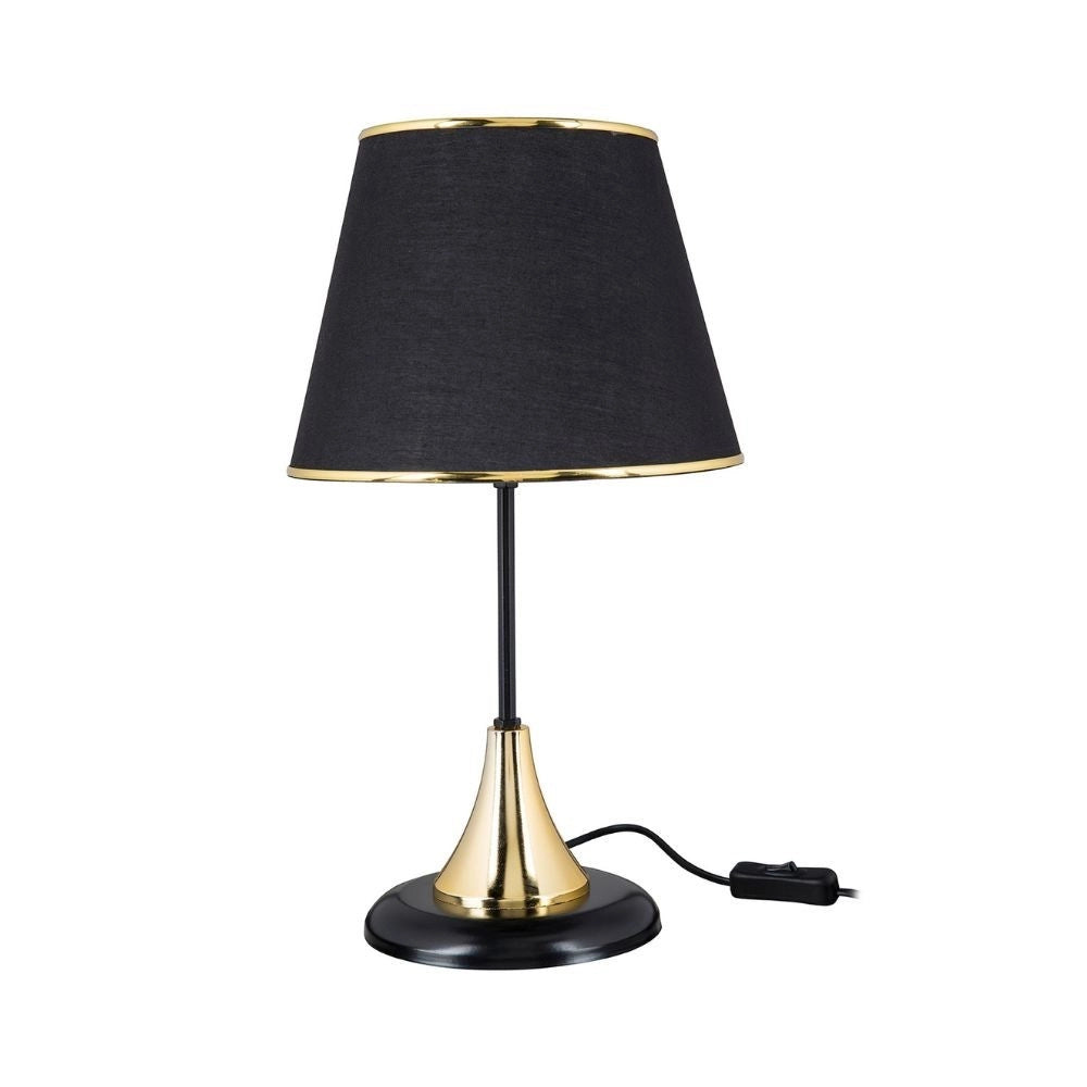 Lampada da tavolo metallo e paralume nero Aden ASZ1632