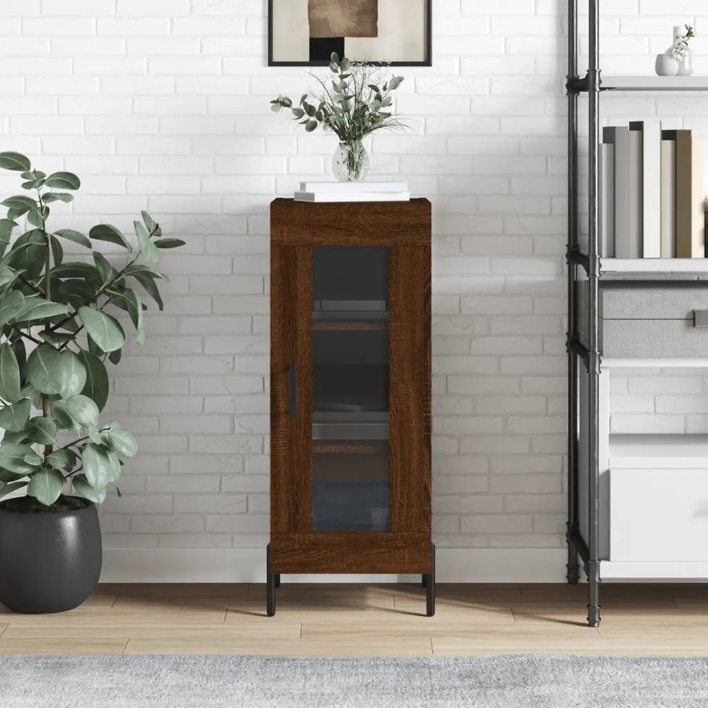 Credenza | Madia | Buffet da pranzo | Armadio da pranzo Rovere Marrone 34,5x34x90 cm in Legno Multistrato