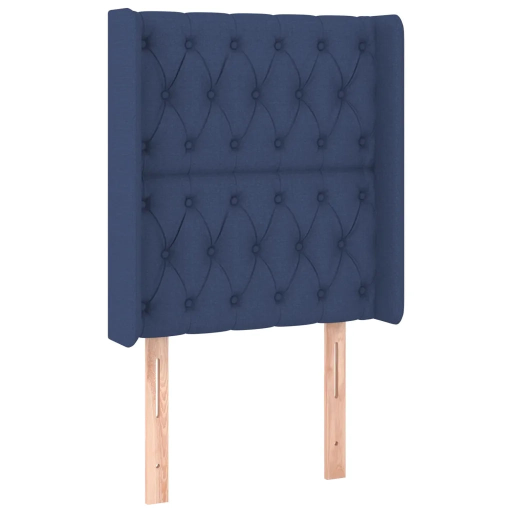 Letto a Molle con Materasso e LED Blu 80x200 cm in Tessuto