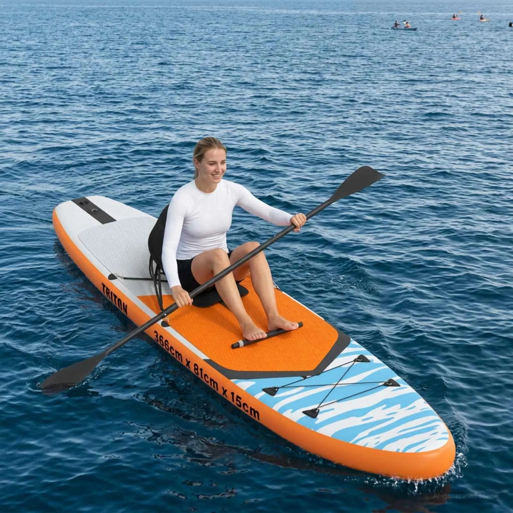 SUP Board con Seggiolino 2-in-1 TRITON 366 x 81 x 15 cm Blu per 42039134