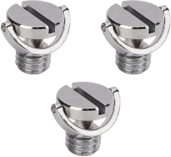 Montaggio a vite 3 pezzi - Vite per camera - Materiale coperchio - Vite da 3/8 pollici con filo - D-ring - Altezza 15 mm - Per piatto di connessione rapida - Vite per camera