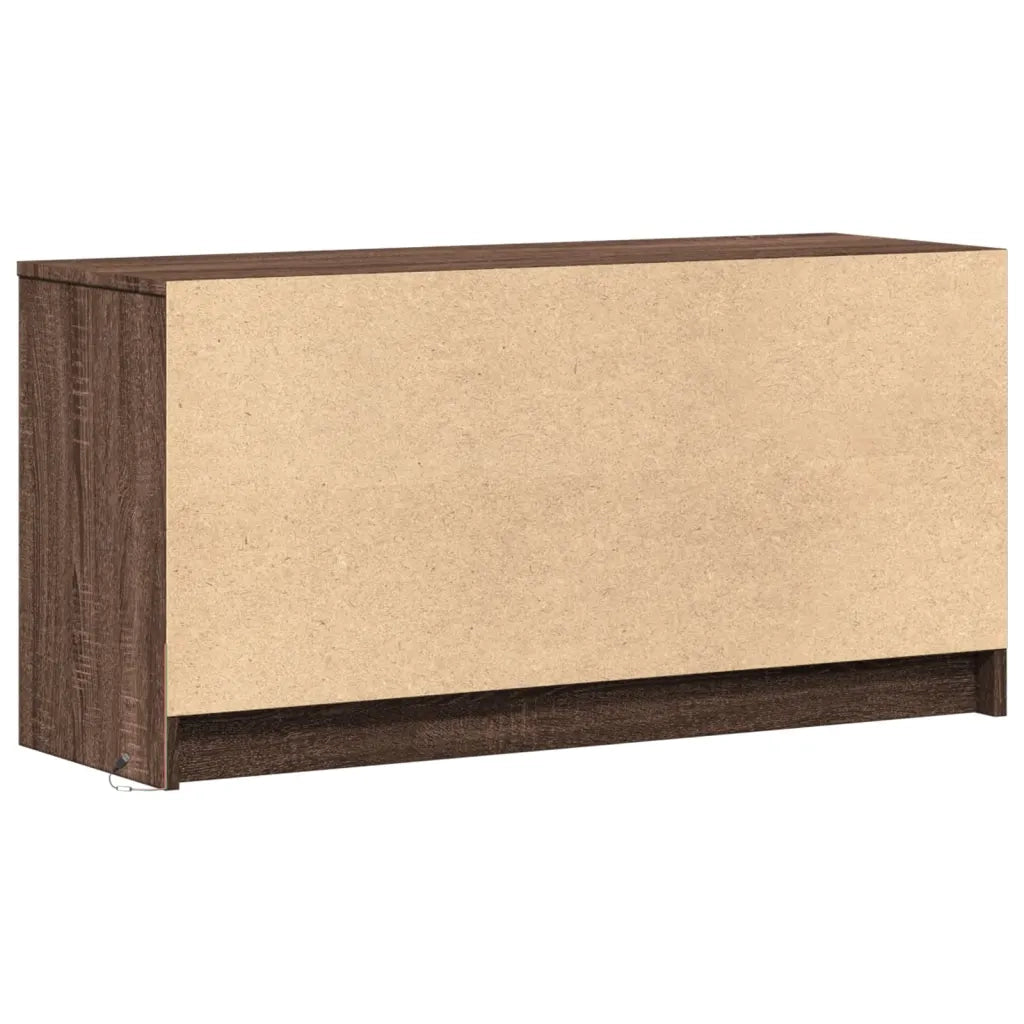 Mobile Porta TV con LED Rovere Marrone 100x34x50 cm Truciolato