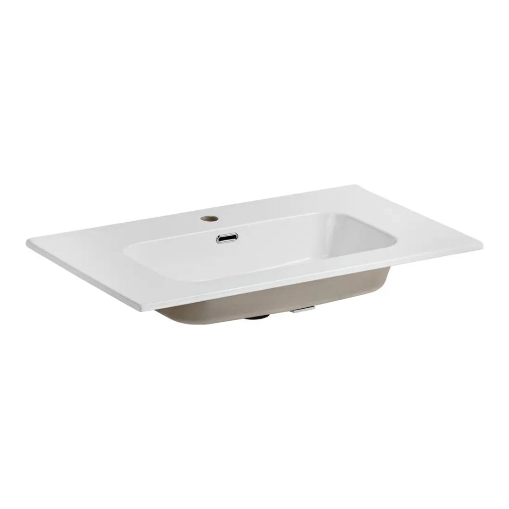 Lavabo da incasso ESSEN 80 cm ceramica bianco lucido design moderno