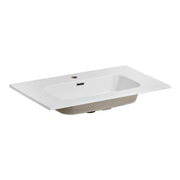 Lavabo da incasso ESSEN 80 cm ceramica bianco lucido design moderno