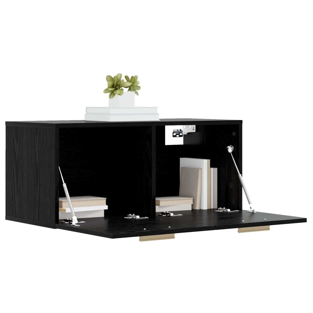 Armadietto a muro A parete Rovere nero 80 x 36,5 x 35 cm 8009811