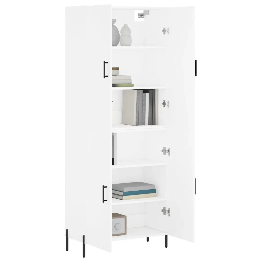 Credenza | Madia | Buffet da pranzo | Armadio da pranzo Bianca 69,5x34x180 cm in Legno Multistrato