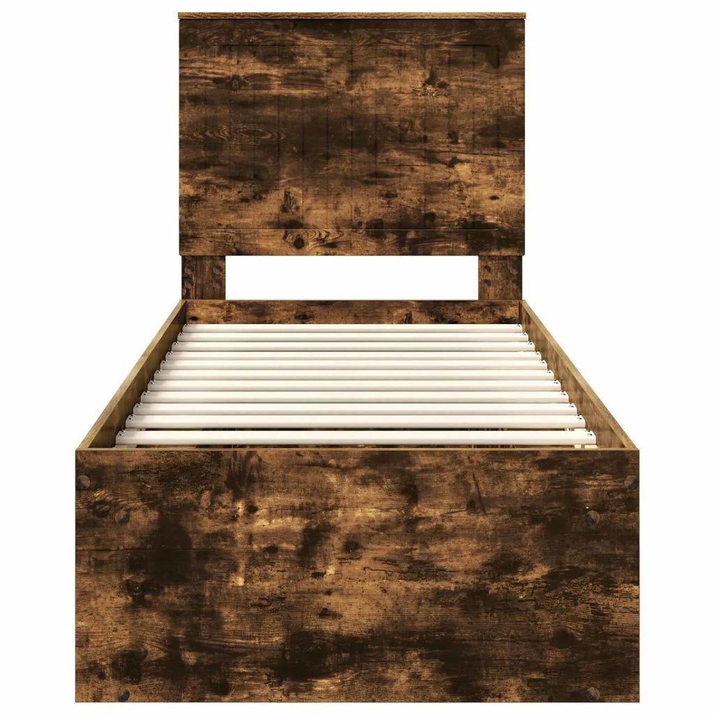 Struttura del letto Rovere fumé 75 x 190 cm Pino massello 3411077