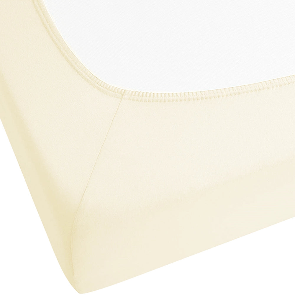 Lenzuolo con angoli cotone giallo 160 x 200 cm con bordi elastici modello classico a tinta unita camera da letto classica