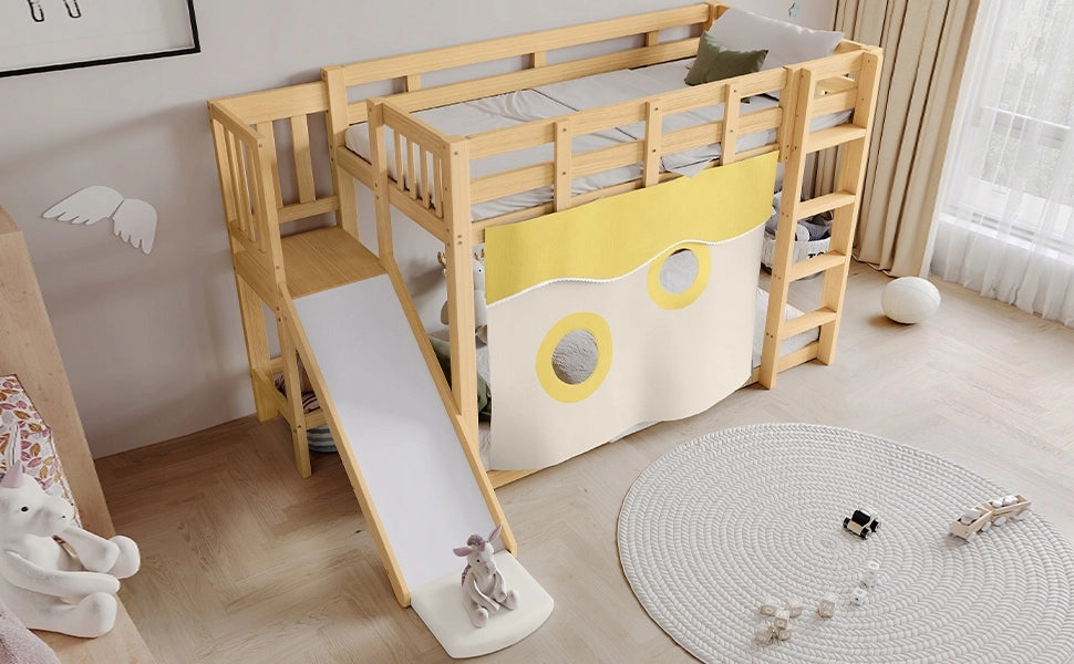 Letto a castello 90x200 - Xylo - con scivolo e scala