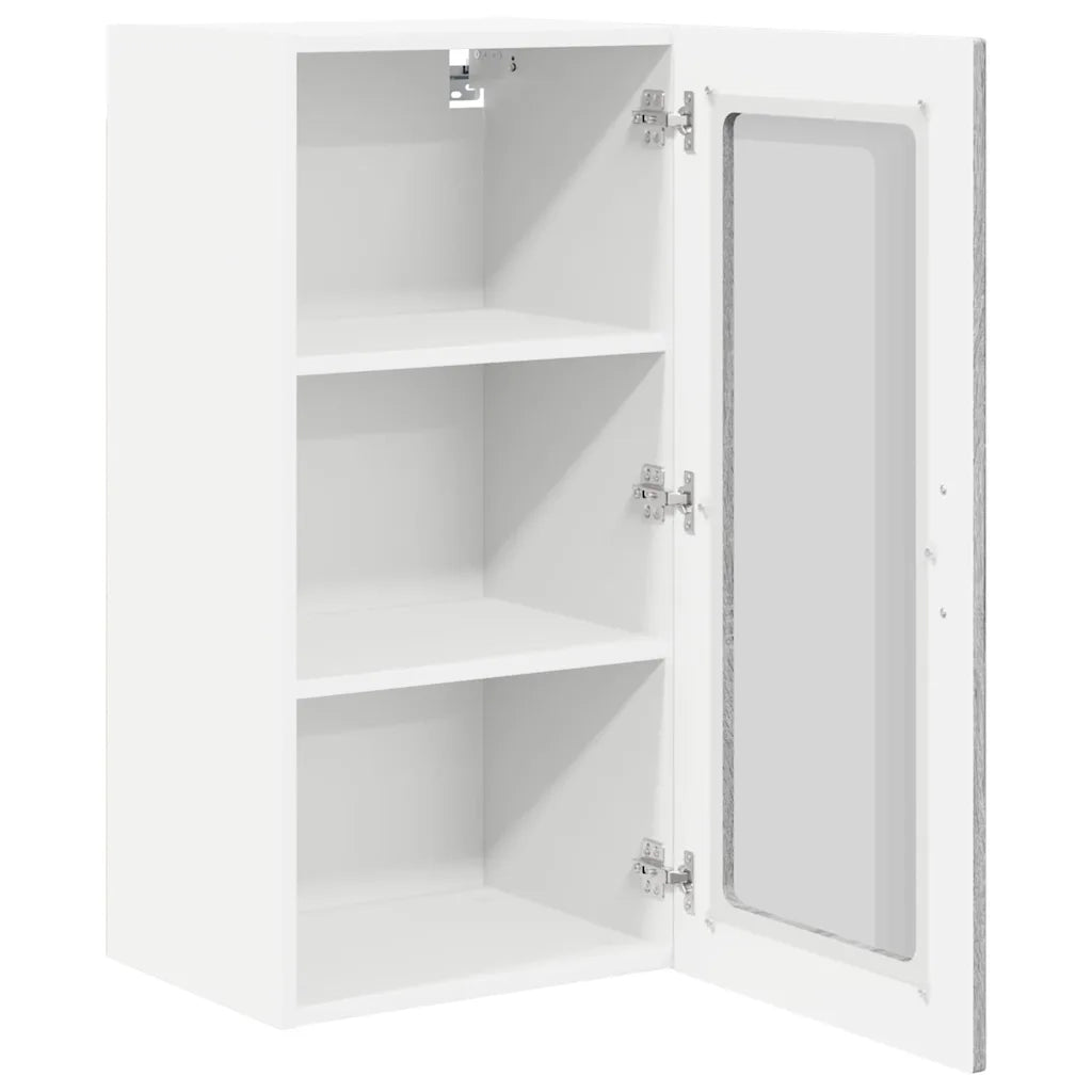 Mobile da cucina con porta 2 pz-Set di 2 Armadio da cucina Grigio Sonoma 40 x 31 x 80 cm