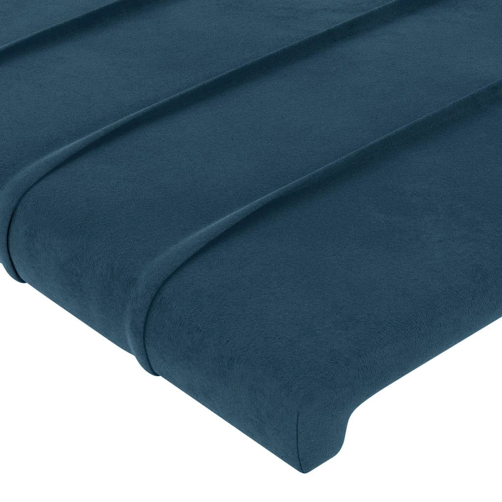Testiera ad Orecchio-Testata con Orecchie Blu Scuro 147x23x118/128cm in Velluto 551311