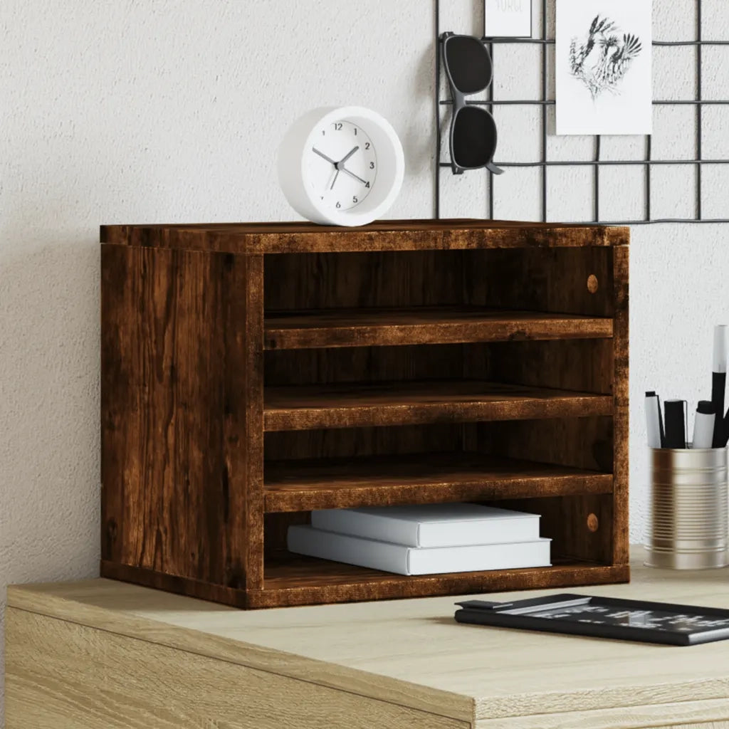 Organizer Scrivania Rovere Fumo 36x26x29,5cm Legno Multistrato CFW6195599