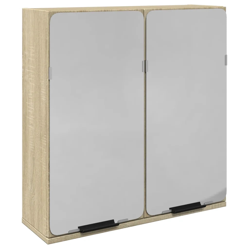 vidaXL Mobile Bagno con Specchio Rovere Sonoma 64,5x20x66,5 Truciolato