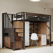 Letto a Soppalco in Metallo ¨C MINIMAL ¨C Nero 90x200