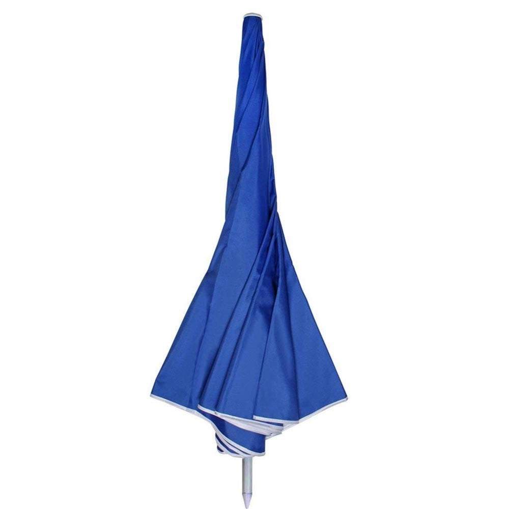 Trade Shop - Ombrellone Mare Spiaggia Giardino Palo Alluminio E Tessuto Grande 240cm Blu -