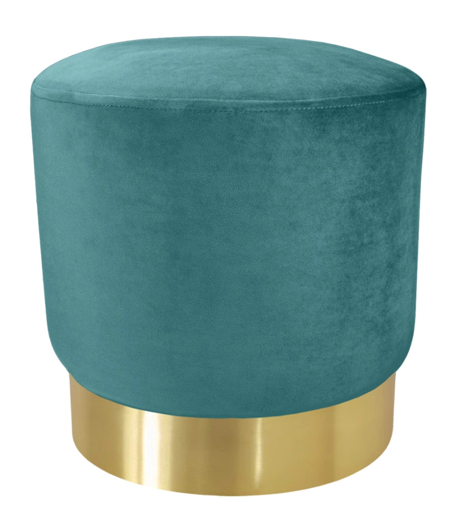Pouf in velluto verde petrolio, poggiapiedi - Zivago - PO26ZIBM