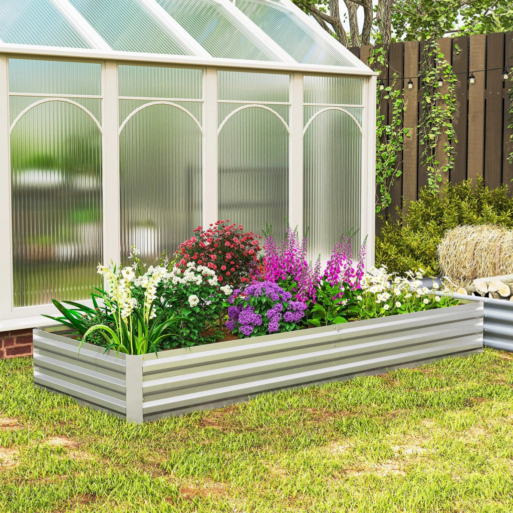Vaschetta da giardino rettangolare ¨C zephmum ¨C 241x90.5x30 cm acciaio inox