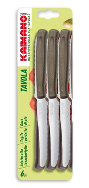 Set 6 Coltelli da tavola cucina kaimano marrone fiskars