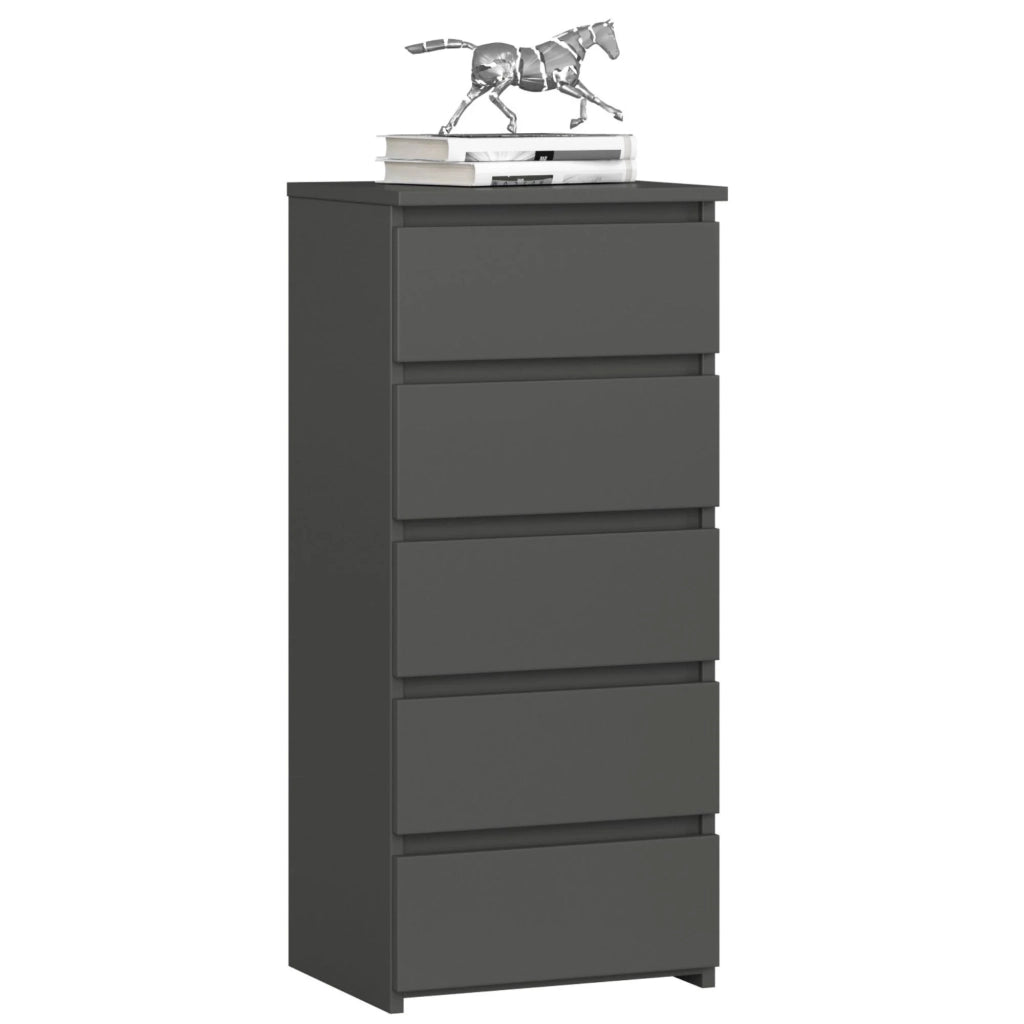 Cassettiera AKORD CL5 Cassettiera Grigia Grafite 40 cm 5 cassetti 40x35x92 cm