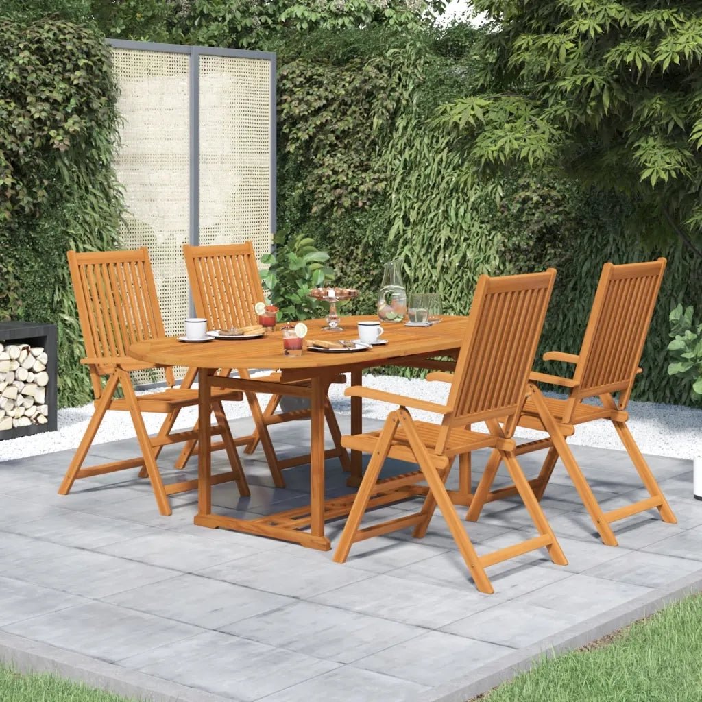 Set da Pranzo da Giardino 5 pz in Legno Massello di Acacia 150-200 cm 3058011