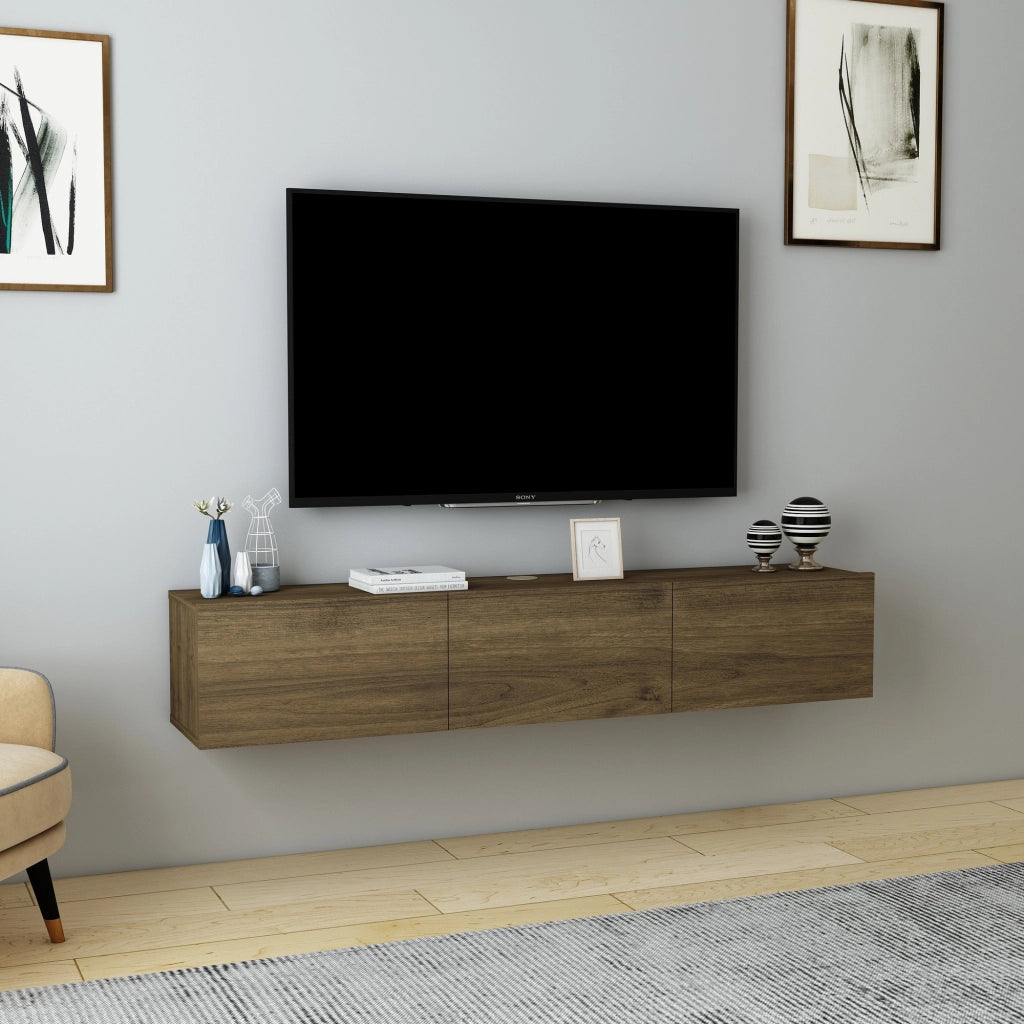 Porta TV in legno "Denby" - 160 x 31 x 29 cm - Noce