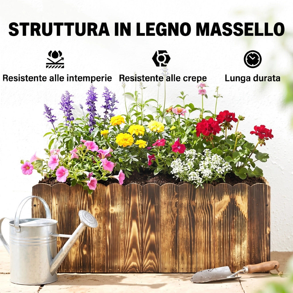 Fioriera Rettangolare per Giardino ¨C zephmum ¨C Legno Abete 80x33x30 cm