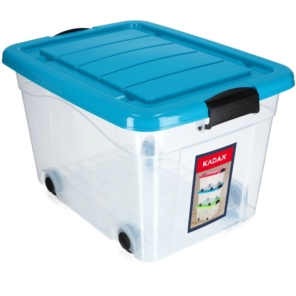 Contenitore per giocattoli KADAX, grande scatola con ruote, in plastica, grande 40 litri