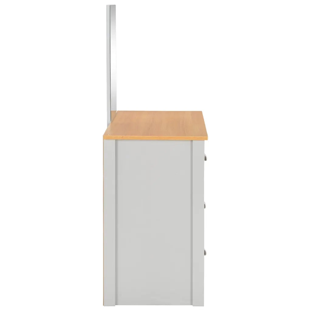 Toeletta | Tavolo da Trucco con Specchio e Sgabello Grigio 104x45x131 cm