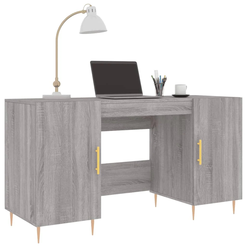 Scrivania Sonoma postazione computer mobile per computer scrivania da studio 140 x 50 x 75 cm legno ingegnerizzato grigio 02_0023953