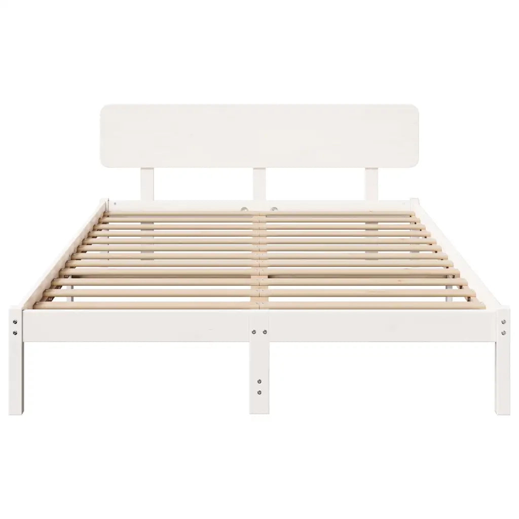Struttura del letto Bianco 200 x 200 cm Pino massello 872093