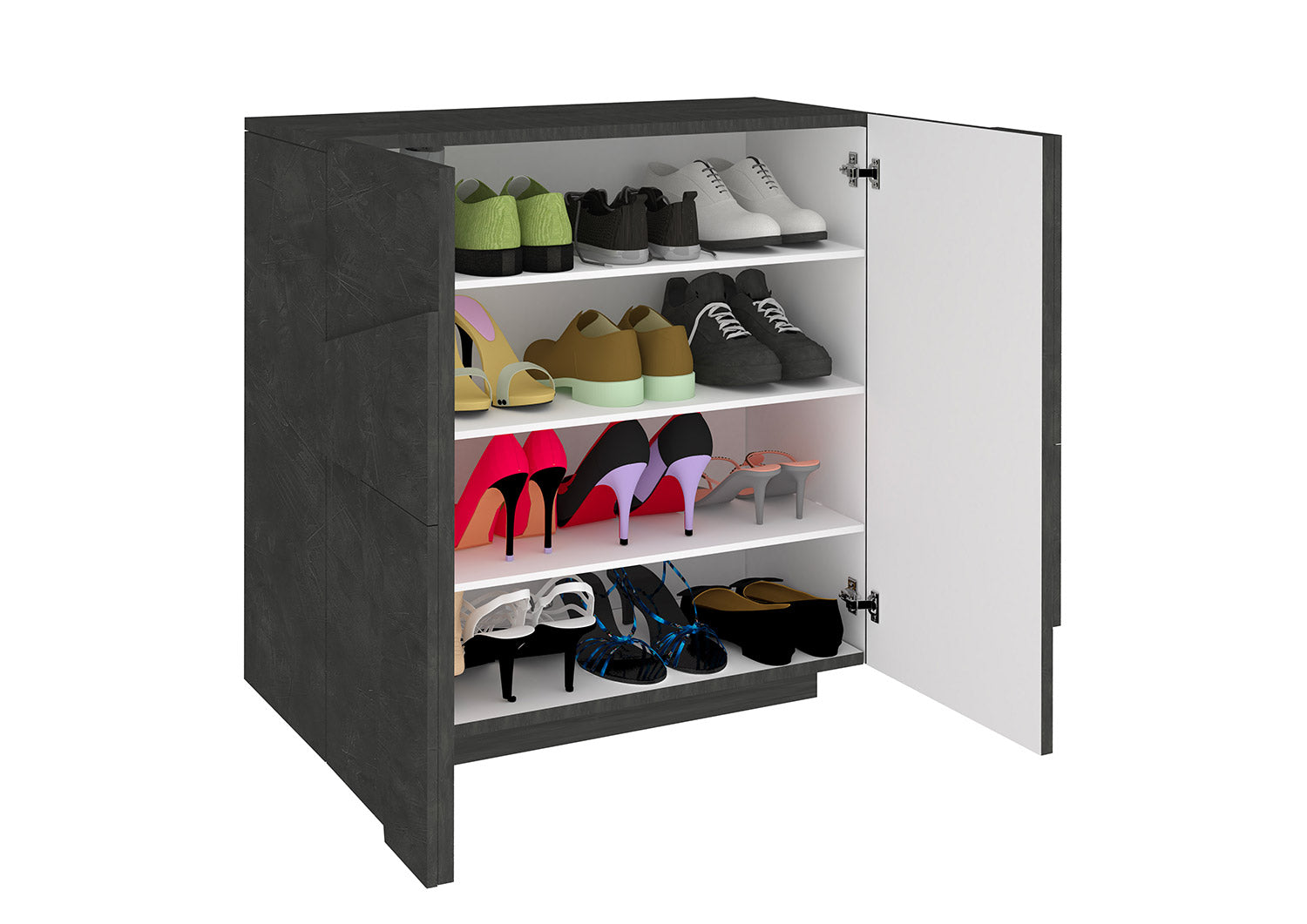 Scarpiera 2 Ante Battenti 81,2x39,2x86 cm Ping Ardesia