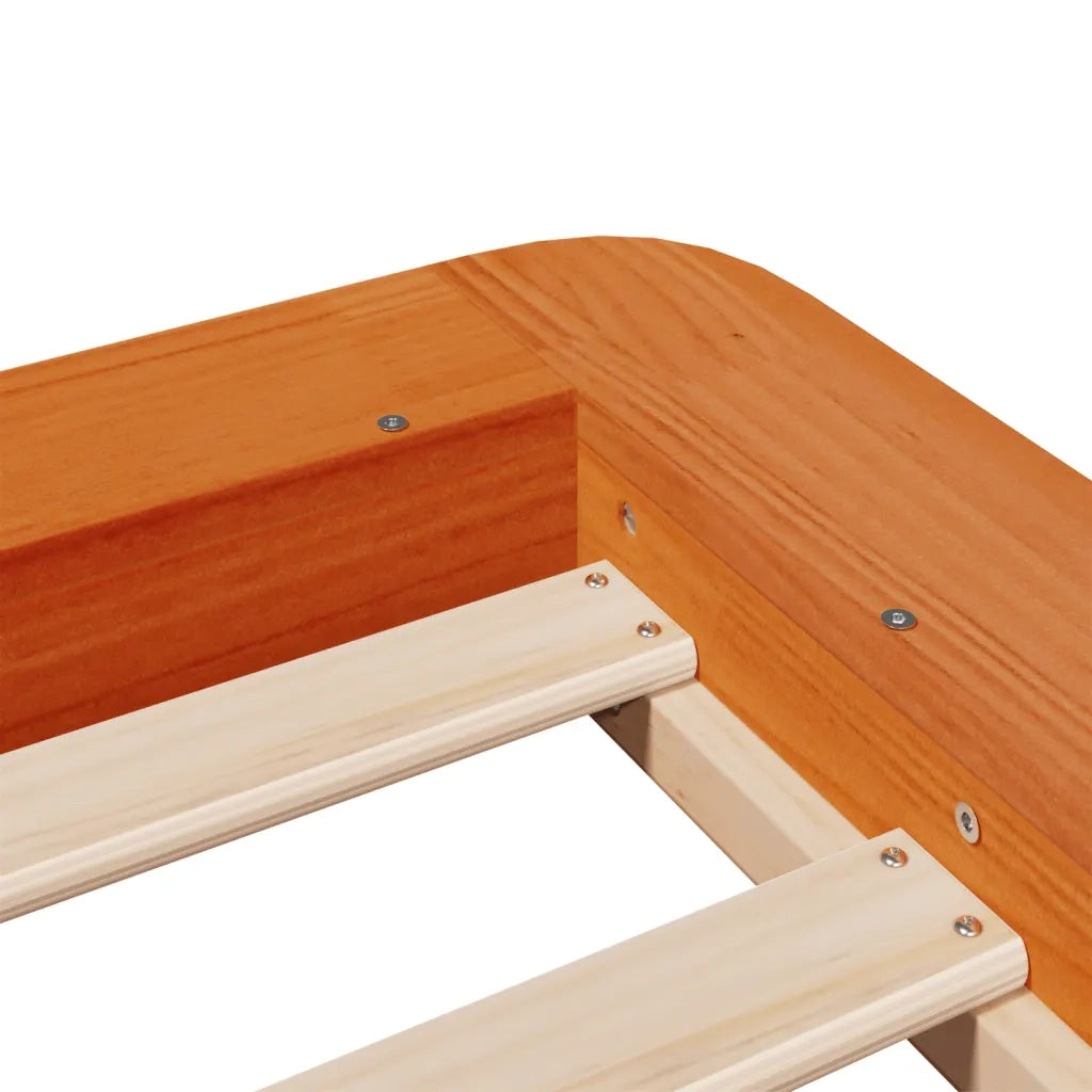 Letto senza Materasso Marrone Cera 100x200 cm in Legno di Pino