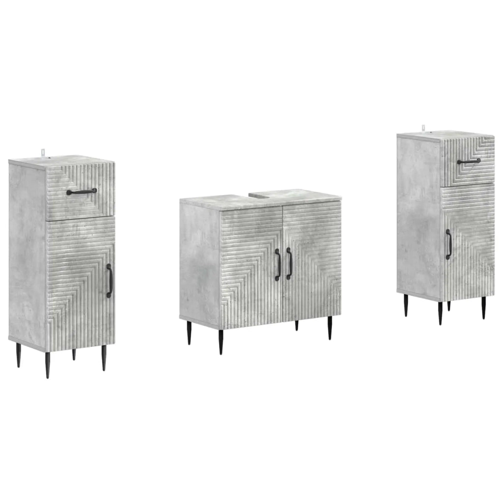 Set di Armadi da Bagno da 2 Pezzi HAARLEM Grigio Cemento 3418020