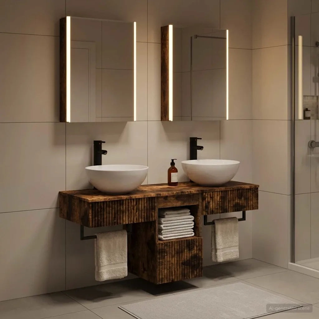 Set di Armadi da Bagno 5 pcs Rovere Fumo 43 x 11,5 x 60,5 cm 3406291