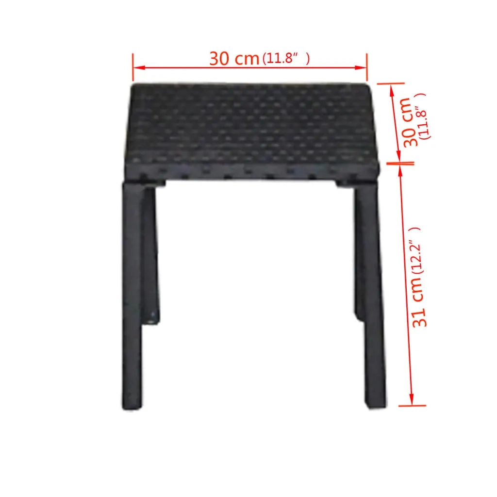 Lettini Prendisole con Tavolino in Polyrattan Nero 42491