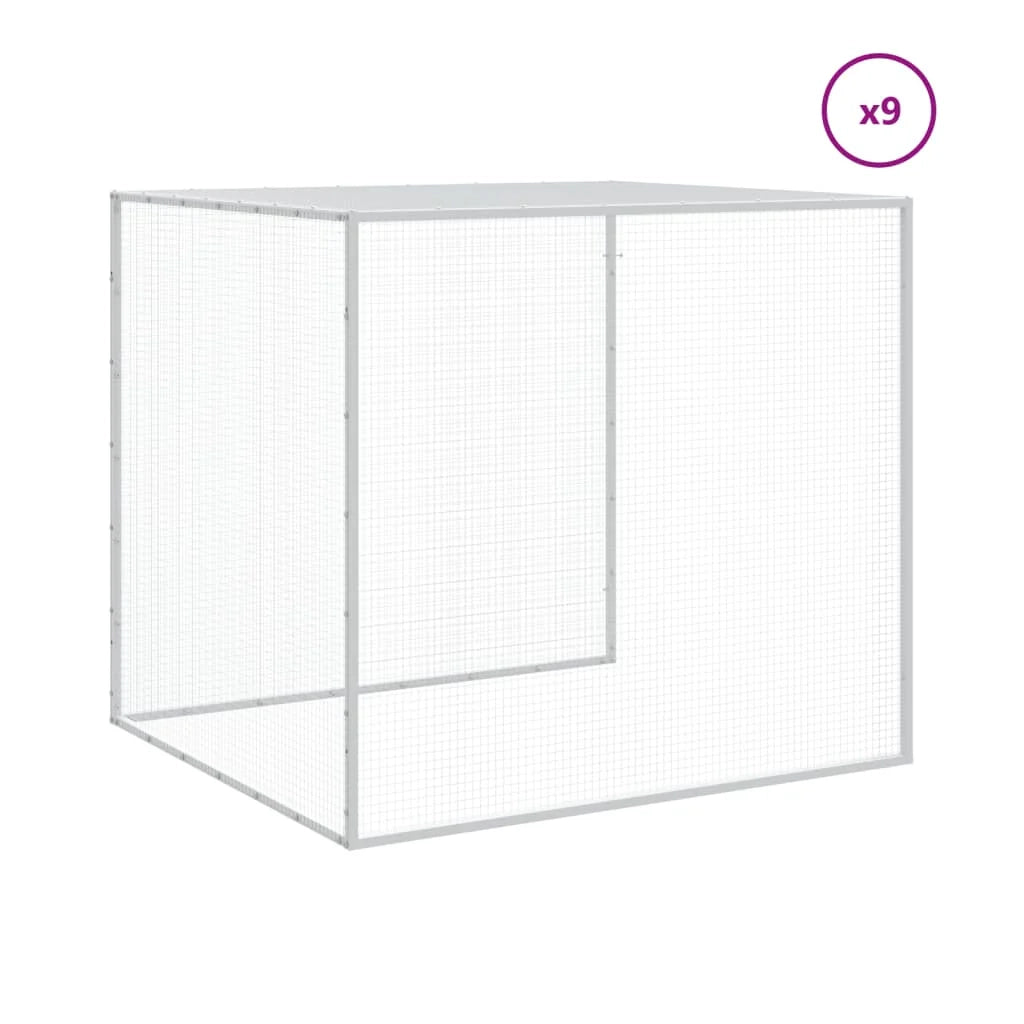 Recinto per pollaio con tetto 1003 x 98 x 90 cm in acciaio zincato antracite 02_0043969