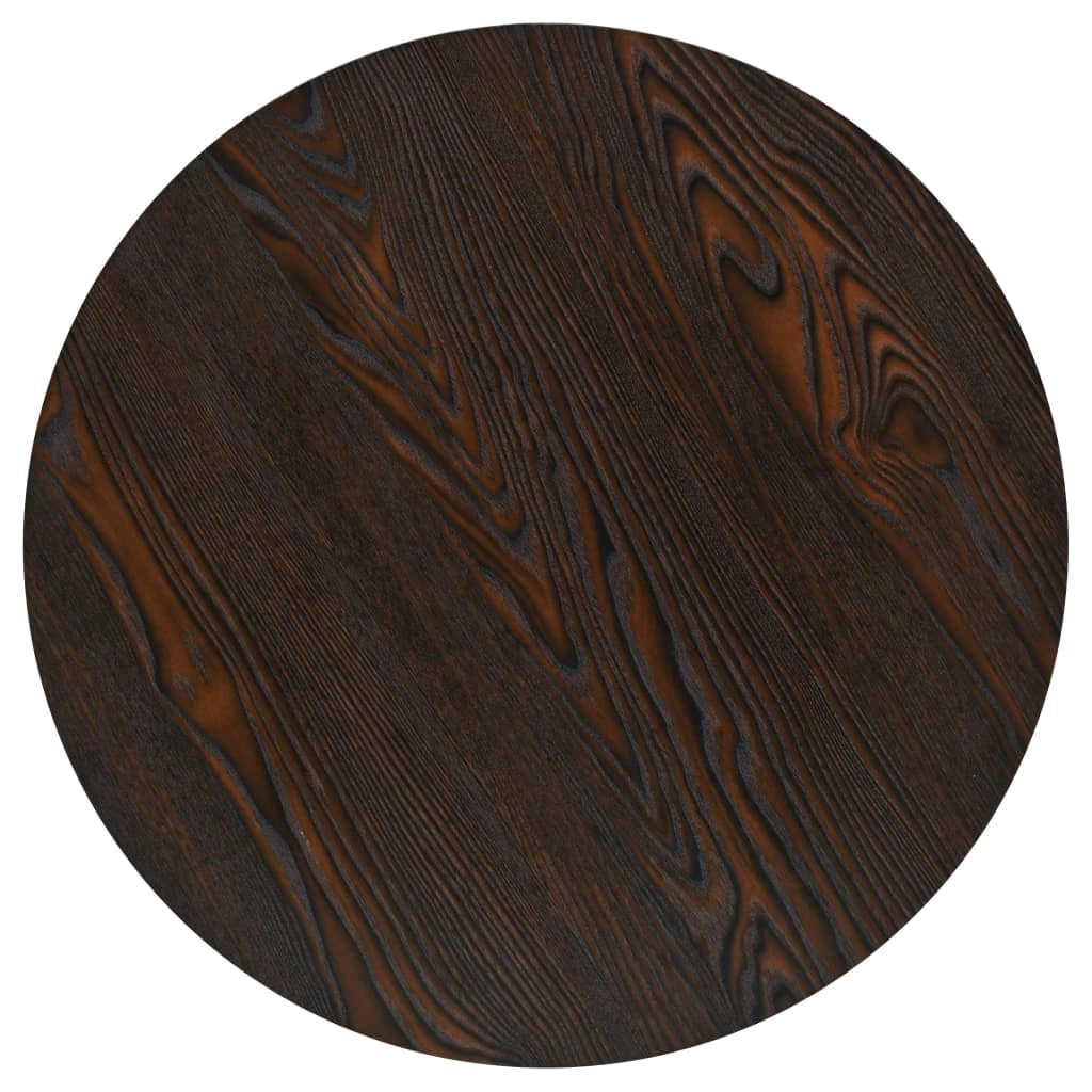 Tavolo alto stile bar/bistrot rotondo MDF e acciaio 60 cm marrone cenere scuro 0902110