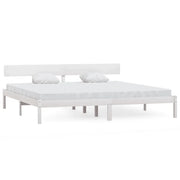 Letto matrimoniale | Letto per adulti | Giroletto Bianco in Legno Massello 180x200 cm Super King