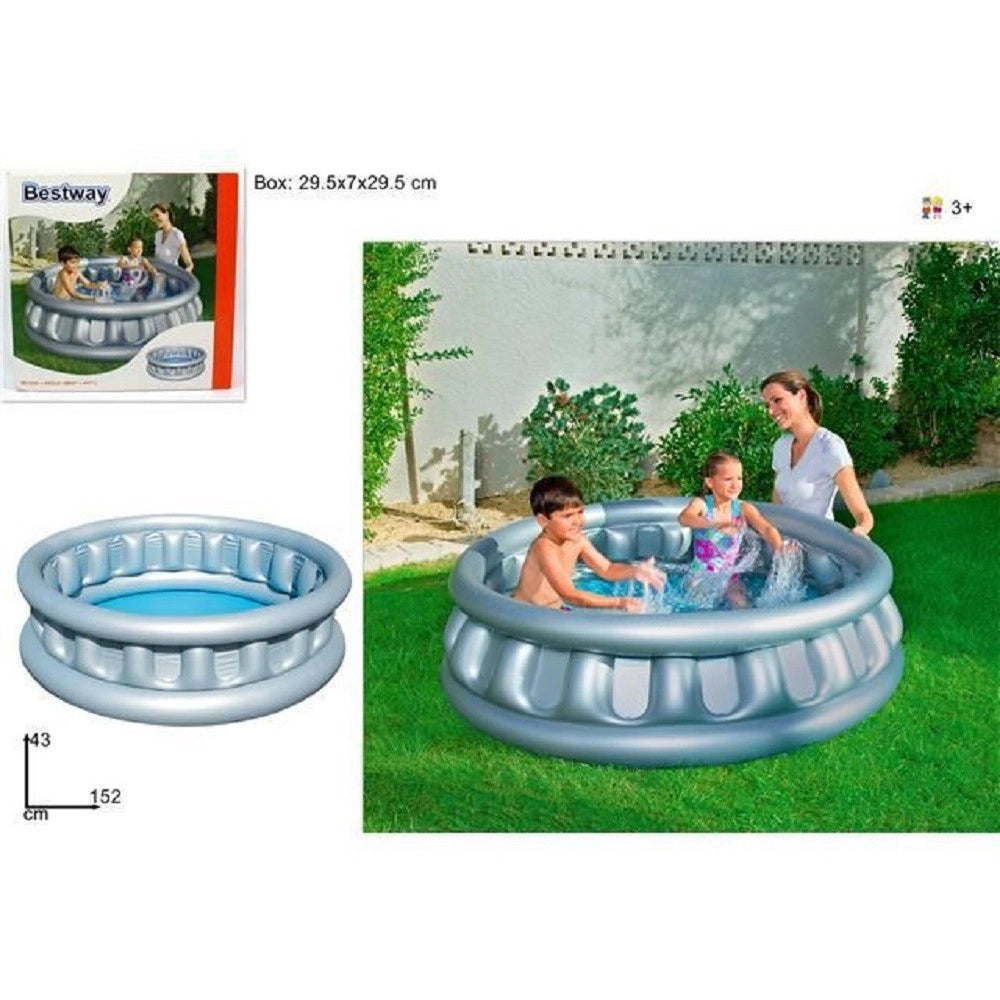 Trade Shop - Piscina Gonfiabile Per Bambini Spaceship Astronave Silver 152x43 Cm 512 Lt 51080 -