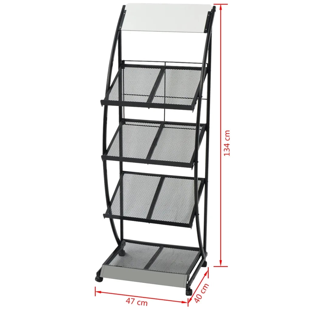 Portariviste 47x40x134 cm Nera e Bianca A4 CFW2030364