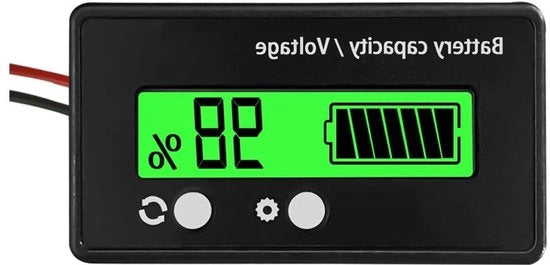 Monitor di batteria con allarme per DC 12V 24V 36V 48V batterie di accumulator di piombo e batterie Li-ion (verde)