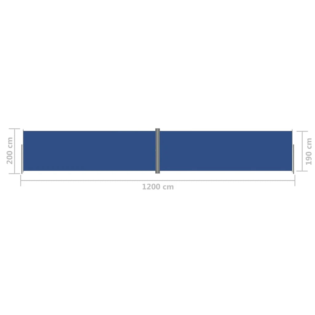 Tenda da sole laterale retrattile/schermo privacy per patio giardino terrazza balcone schermo blu 200 x 1200 cm 02_0007147