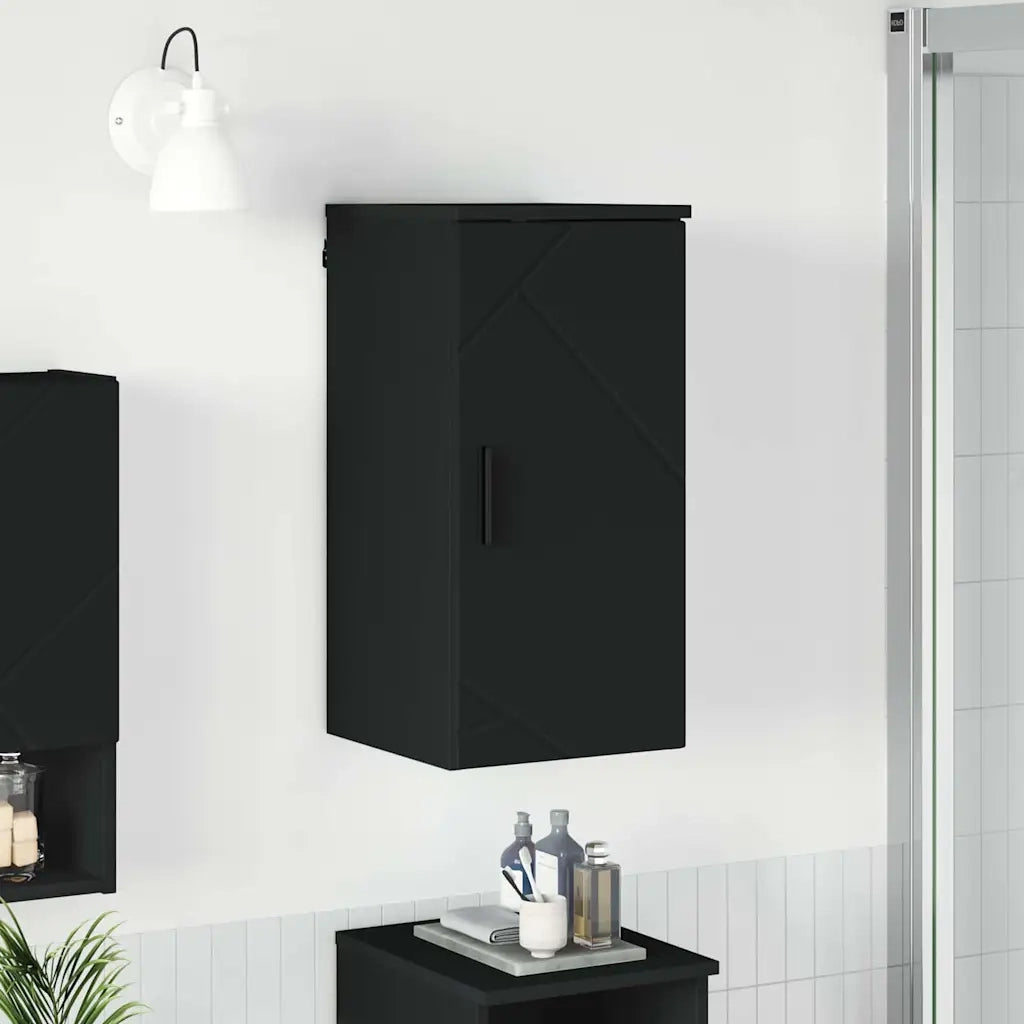 Mobile da Bagno Montaggio a parete Nero 30 x 31,5 x 61 cm 883345